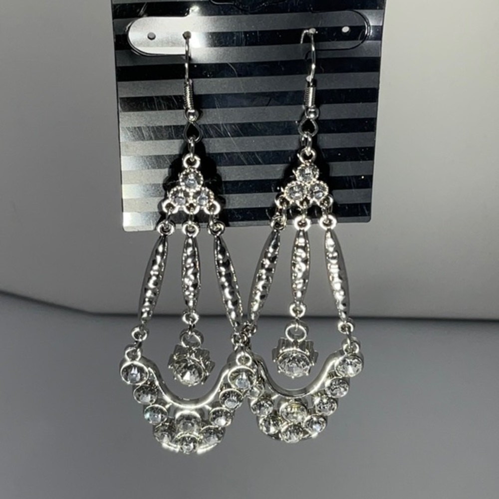 Sparkling Multi Level Dangle Earrings - image 1